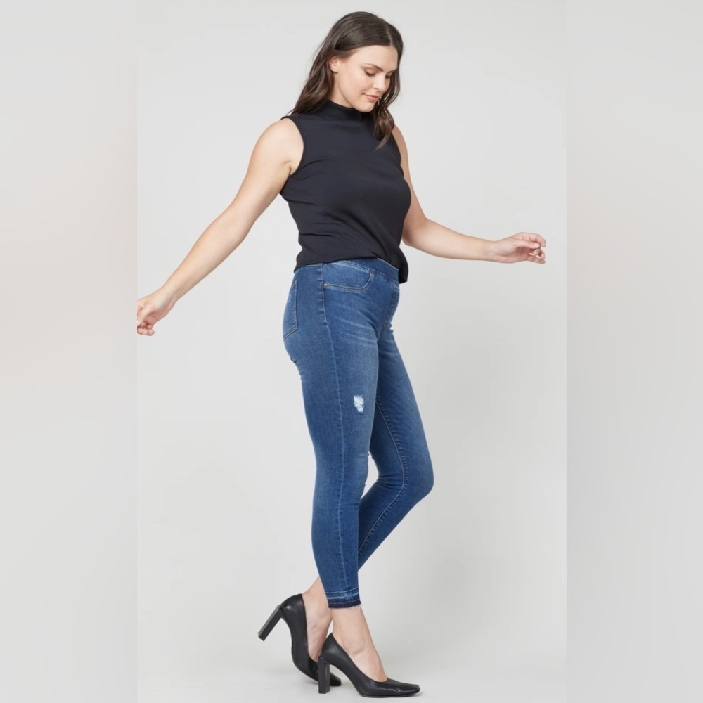 SPANX Distressed Ankle Skinny Jeans - Picture 2 of 16